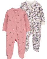 Baby 2-Pack 2-Way Zip Cotton Footie Sleep & Play Pajamas