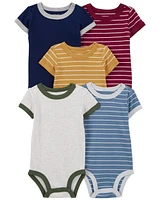 Baby 6-Pack Striped Short-Sleeve Bodysuits