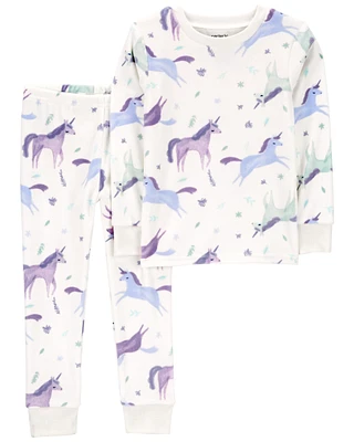 Toddler 2-Piece Fuzzy Velboa Unicorn Pajamas