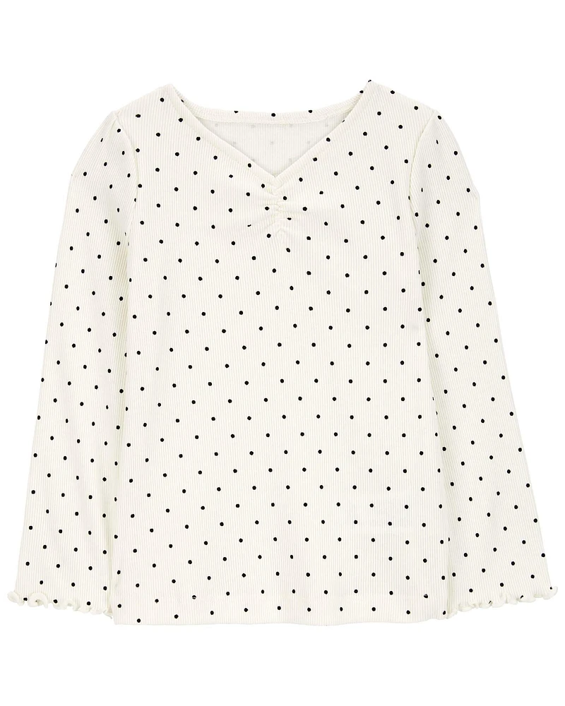 Baby Polka Dot Cotton Rib Top