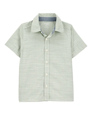 Toddler Button-Front Shirt - Green