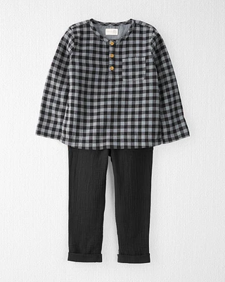 Toddler 2-Piece Organic Cotton Plaid Set