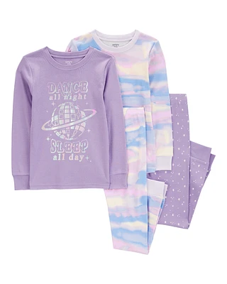 Kid 4-Piece Dance All Night 100% Snug Fit Cotton Pajamas