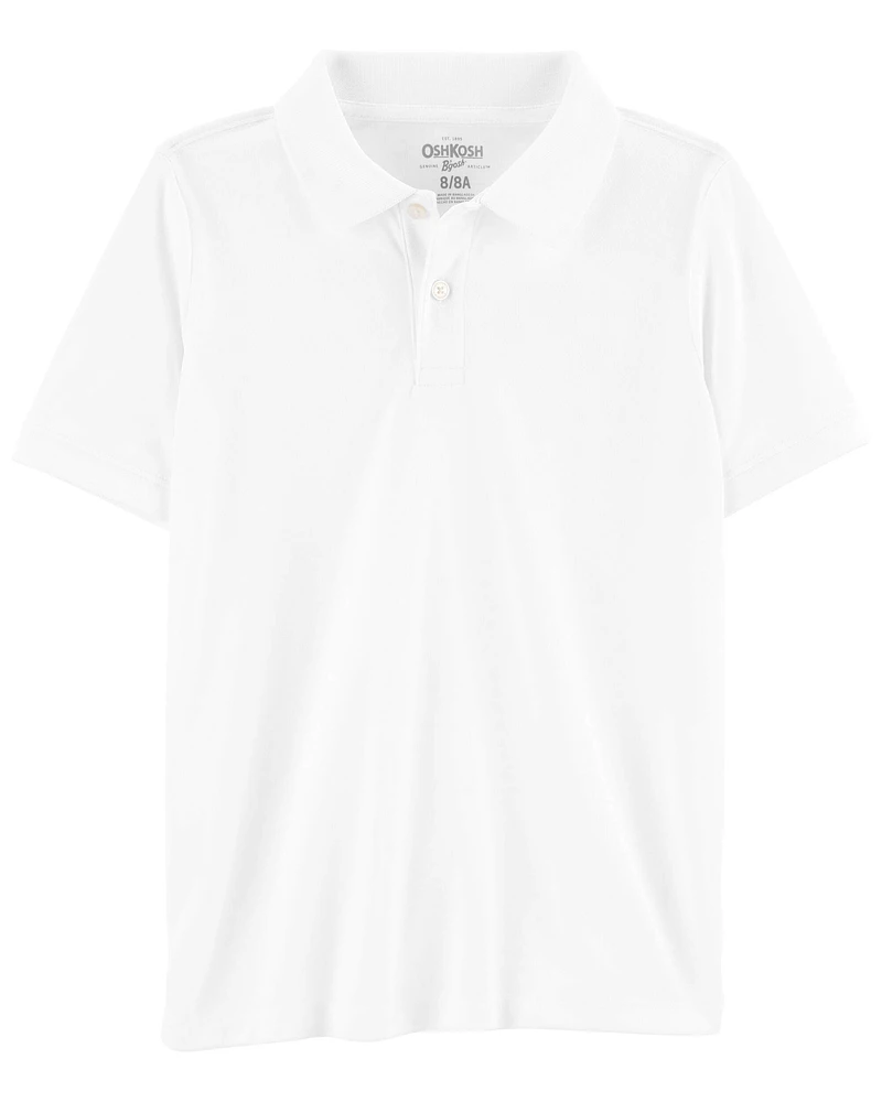 Kid White Piqué Polo Shirt