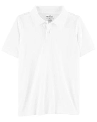 Kid White Piqué Polo Shirt