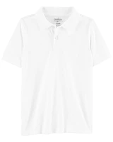 Kid White Piqué Polo Shirt