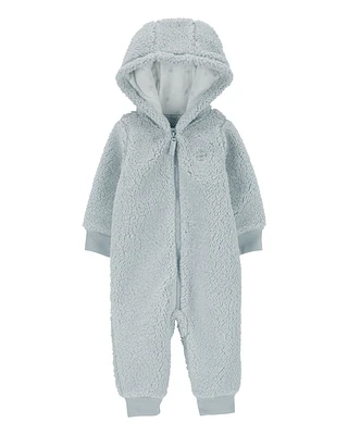 Baby Hooded Sherpa Jumpsuit