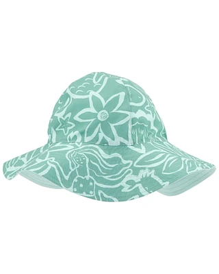 Toddler Ocean Print Reversible Swim Hat