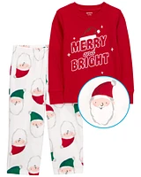 Toddler 2-Piece Santa Cotton & Fleece Pajamas