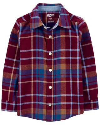 Baby Plaid Herringbone Button-Down Shirt