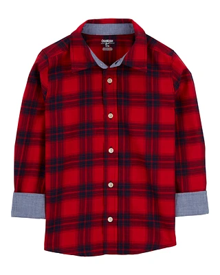 Kid Plaid Button-Front Shirt