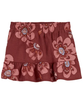 Baby Floral Linen Skort