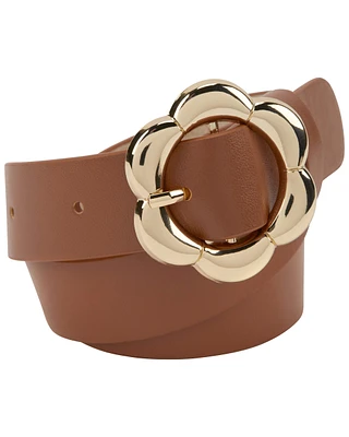 Faux Leather Daisy Belt Tan