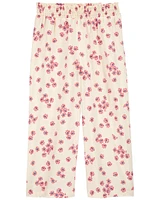 Kid 2-Piece Floral Linen Top & Flare Pants Set