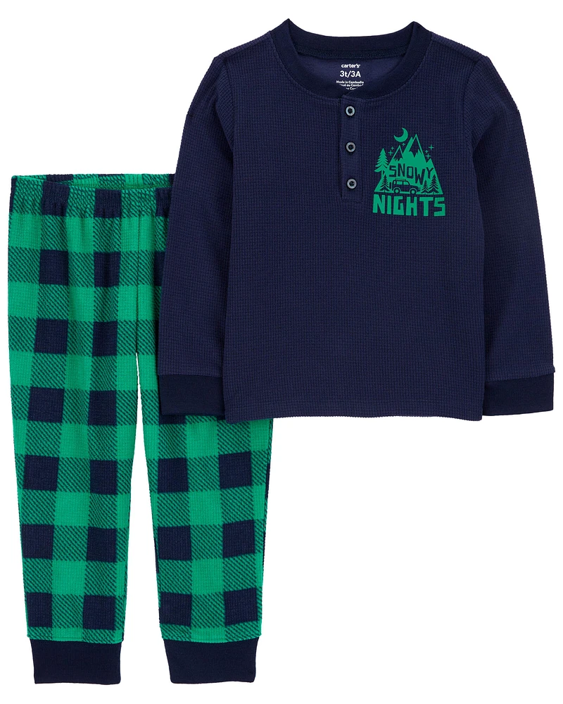 Toddler 2-Piece Plaid Fleece Pajama Set