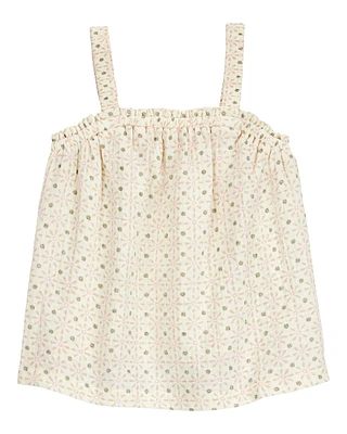 Toddler Floral Sleeveless Tank - Ivory