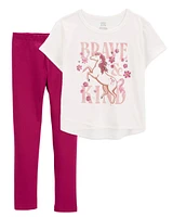 Kid 2-Piece Graphic Tee & Leggings Set