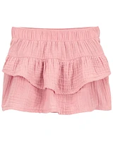 Baby 2-Piece Woven Gauze Top & Tiered Skort Set