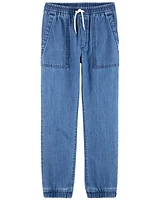 Kid Knit-Like Denim Drawstring Joggers