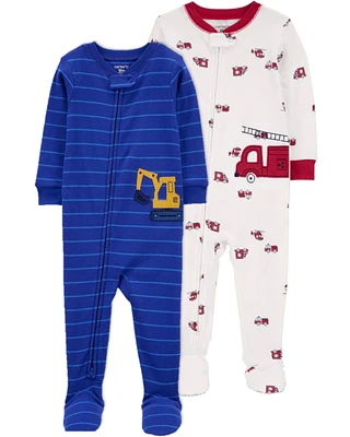 Baby 2-Pack 100% Snug Fit Cotton Footie Pajamas