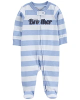 Baby Little Brother 2-Way Zip Cotton Sleep & Play