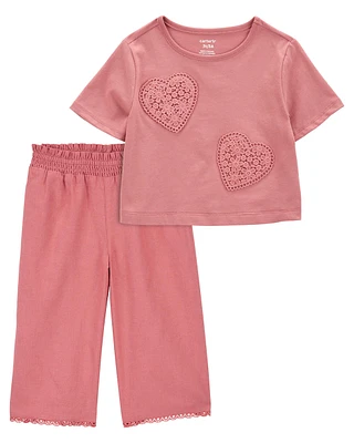 Baby 2-Piece Boxy-Fit Tee & Pull-On  Flare Pants Set