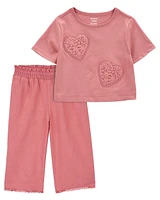 Baby 2-Piece Boxy-Fit Tee & Pull-On  Flare Pants Set