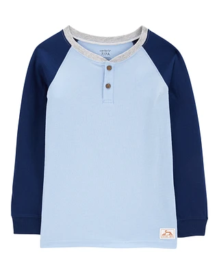 Kid Raglan-Sleeve Henley Tee