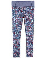 Kid Floral Print Active Leggings BeCool™ Fabric