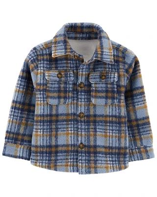 Baby Plaid Fleece-Lined Shacket