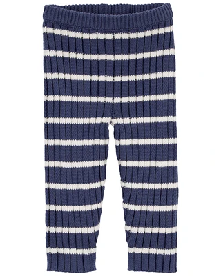 Baby Striped Ribbed Sweater Knit Pants