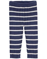 Baby Striped Ribbed Sweater Knit Pants