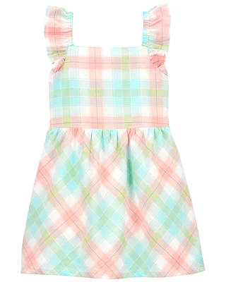 Toddler Plaid Flutter Dress