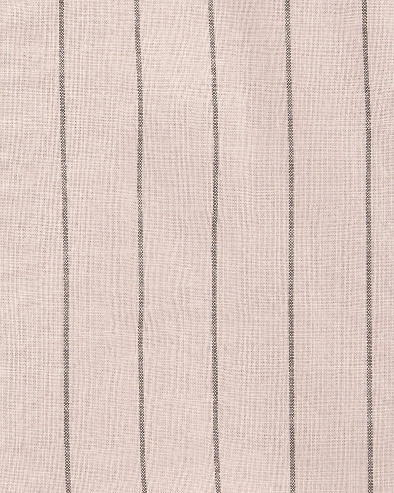 Baby 2-Piece Short-Sleeve Tee & Striped Shortall Set - Brown