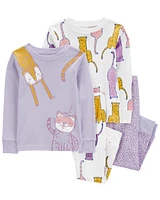 Baby 4-Piece Cat 100% Snug Fit Cotton Pajamas