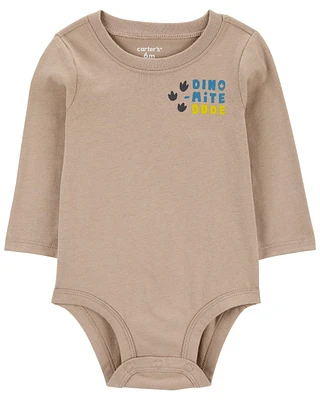 Baby Dino-Mite Dude Dinosaur Long-Sleeve Bodysuit