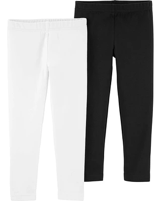 Toddler 2-Pack Black & White Leggings Set