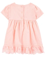 Baby Metallic Eyelet Babydoll Dress