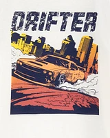 Kid Drifter Car Long-Sleeve Graphic Tee - White