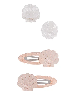 Toddler 4-Pack Seashell Hair Clips