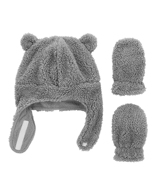 Baby 2-Pack Sherpa Hat & Mitten Set