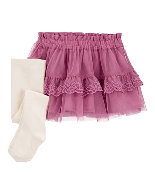 Baby Tulle Ruffle Skort Set