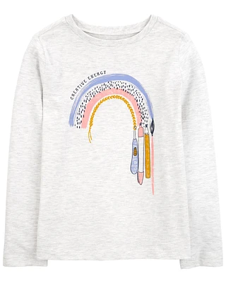 Kid Rainbow Long-Sleeve Graphic Tee - Gray