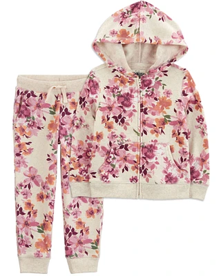 Baby 2-Piece Print Fleece Jacket & Joggers Set