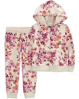 Baby 2-Piece Print Fleece Jacket & Joggers Set