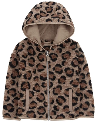 Toddler Leopard Zip-Up Fleece Hoodie