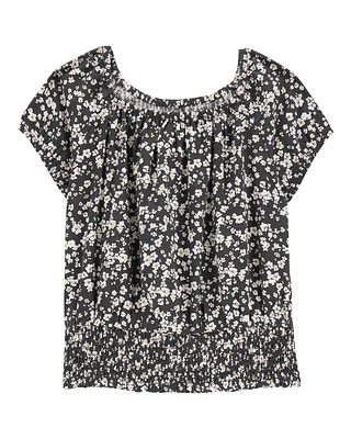 Kid Square Neck Floral Top