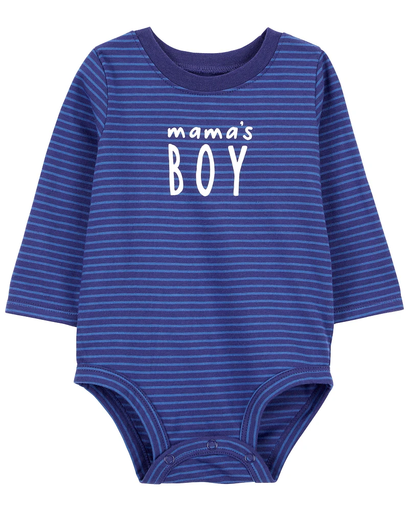 Baby 'Mama's Boy' Striped Collectible Bodysuit