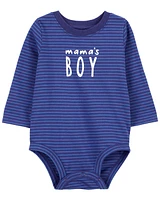 Baby 'Mama's Boy' Striped Collectible Bodysuit