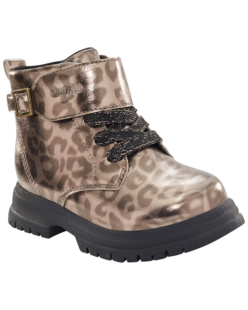 Toddler Cheetah Print Lace-Up Boots